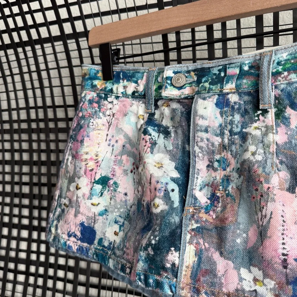 Free people We The Free Gallivanting Illusions Skort pink floral canvas